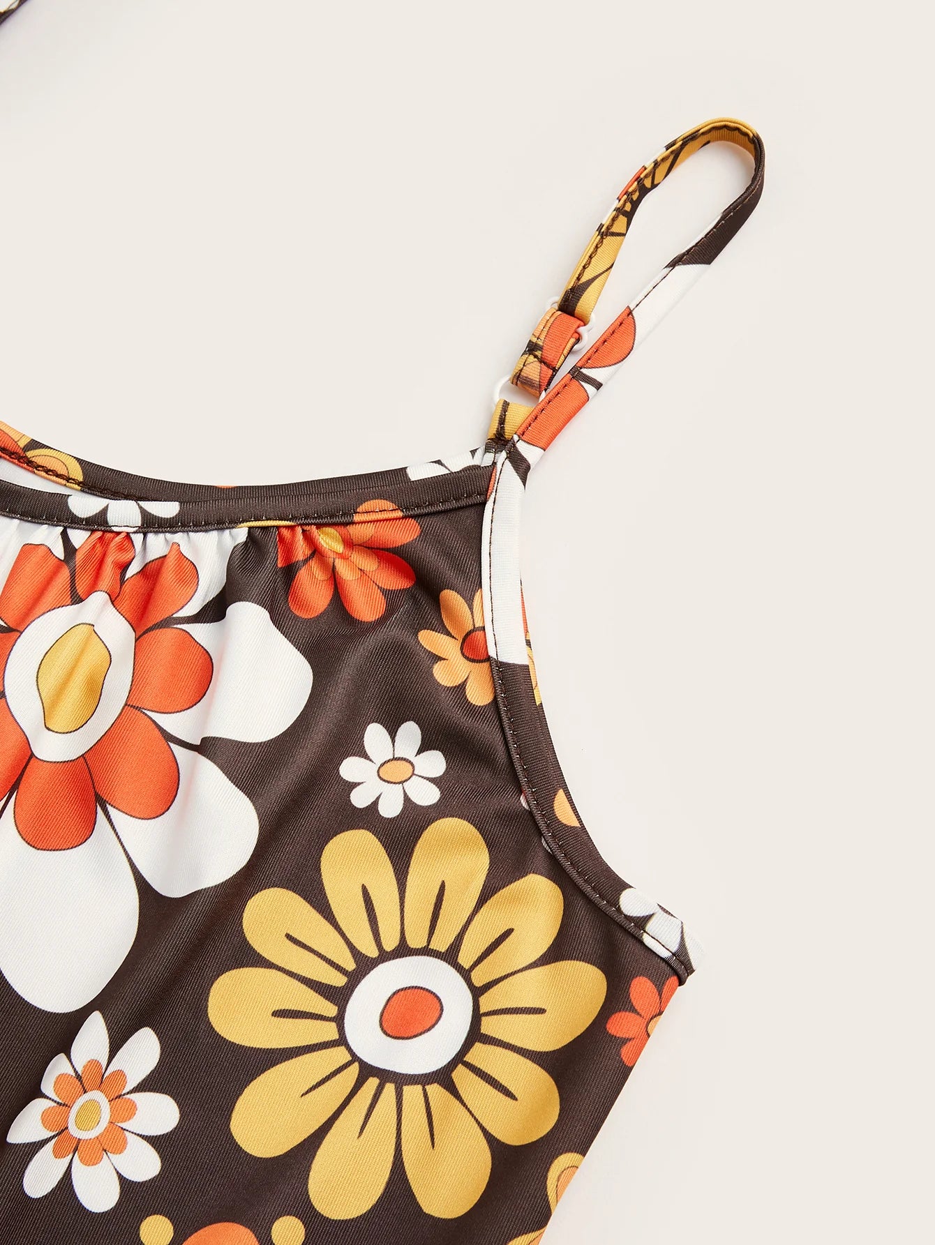 Plus Size Women Printed Pattern Suspender Casual Jumpsuit